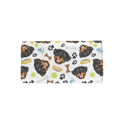 Rottweiler Pattern Print Design A04 Women's Trifold Wallet