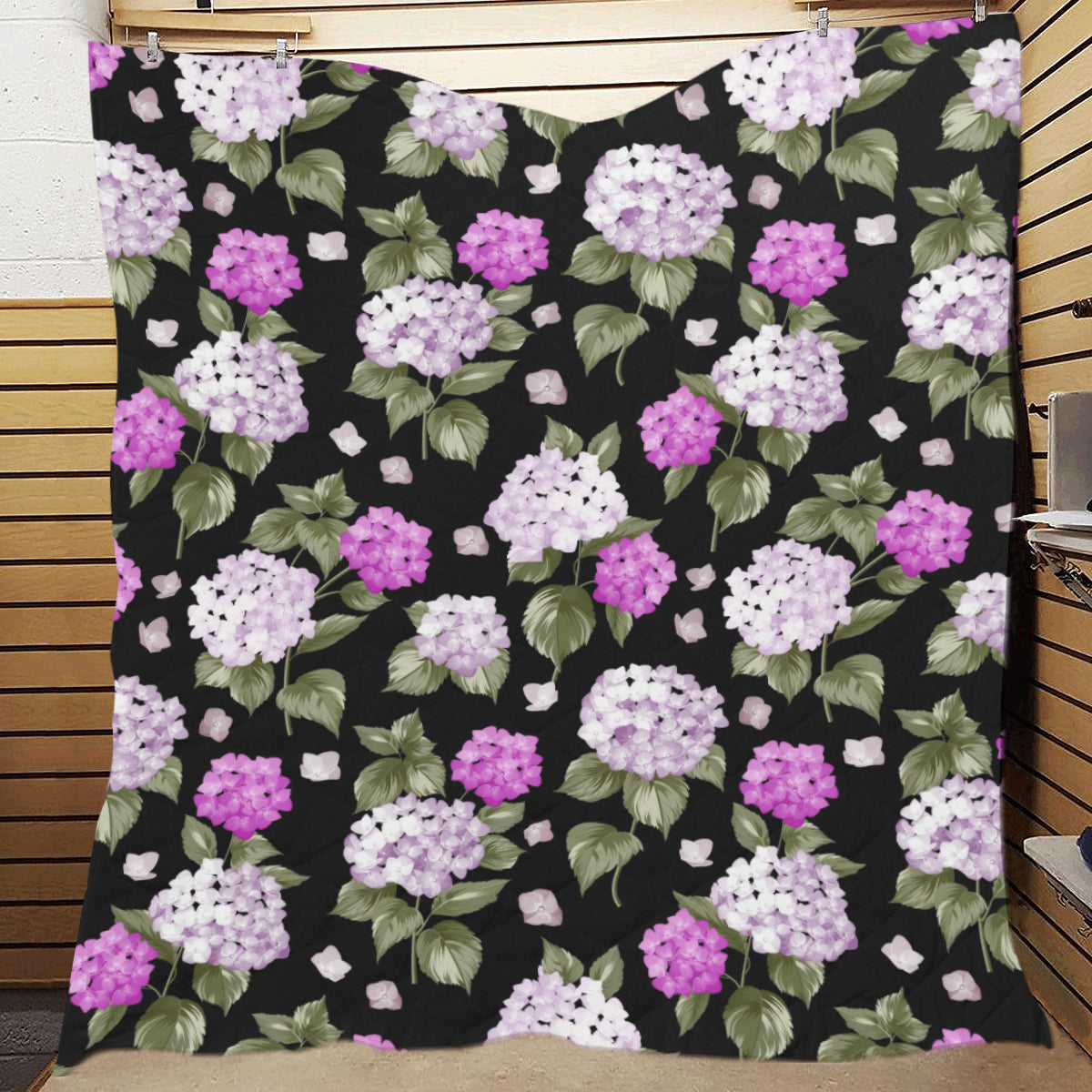 Hydrangea Pattern Print Design HD011 Premium Quilt