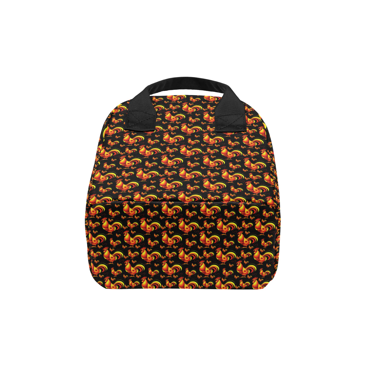 Rooster Print Themed Insulated Lunch Bag