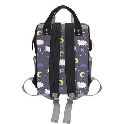 Sheep Night Pattern Print Design 02 Diaper Bag Backpack