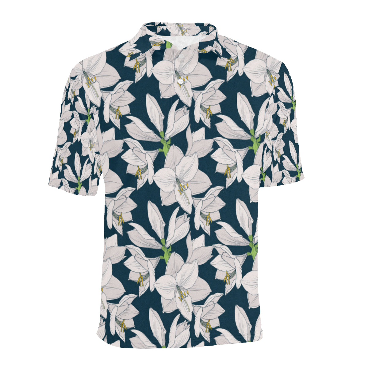 Amaryllis Pattern Print Design 01 Men Polo Shirt