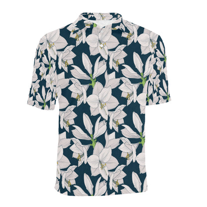 Amaryllis Pattern Print Design 01 Men Polo Shirt