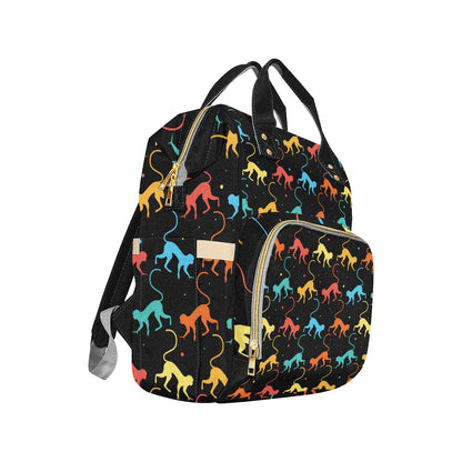 Monkey Pattern Print Design 01 Diaper Bag Backpack