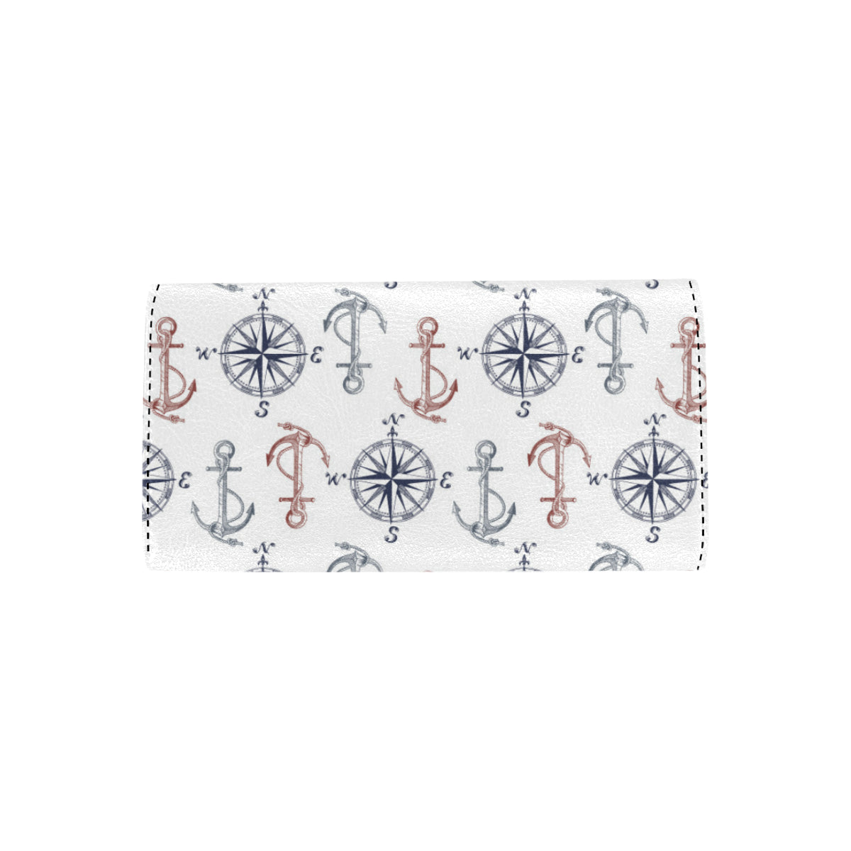 Anchor Pattern Print Design 06 Women's Trifold Wallet