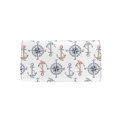 Anchor Pattern Print Design 06 Women's Trifold Wallet