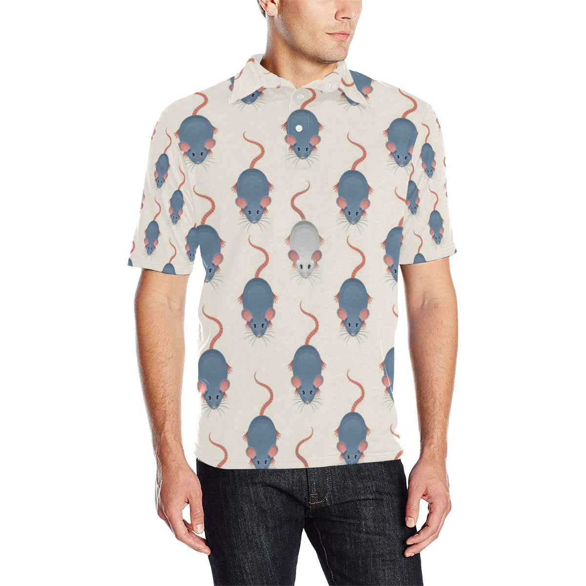 Rat Pattern Print Design 03 Men Polo Shirt