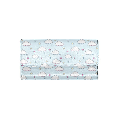 Cloud  Pattern Print Design 01 Women's Trifold Wallet