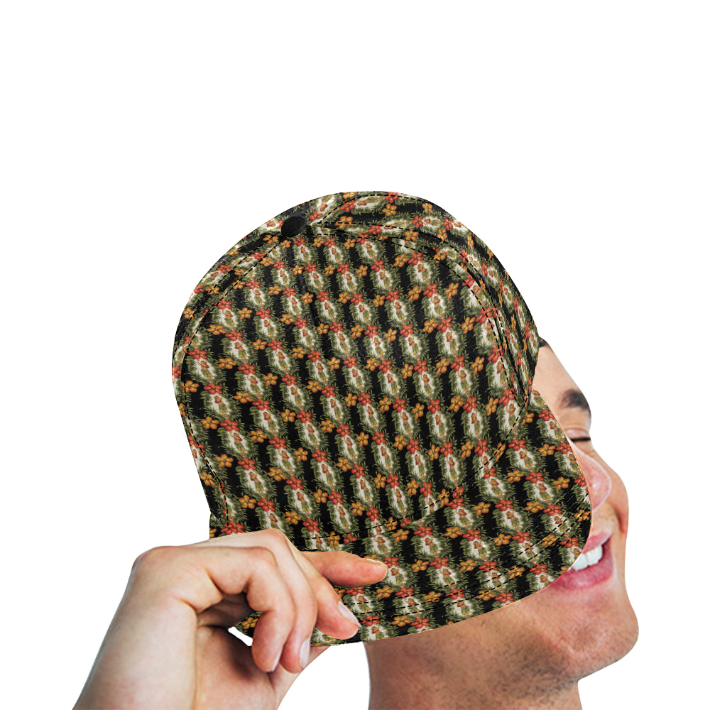 Hawaiian Flower Hula Hibiscus Print Snapback Cap