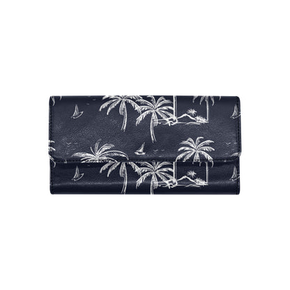 Pacific island Pattern Print Design A02 Women's Trifold Wallet