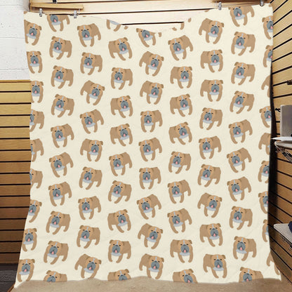 Bulldogs Pattern Print Design 01 Premium Quilt