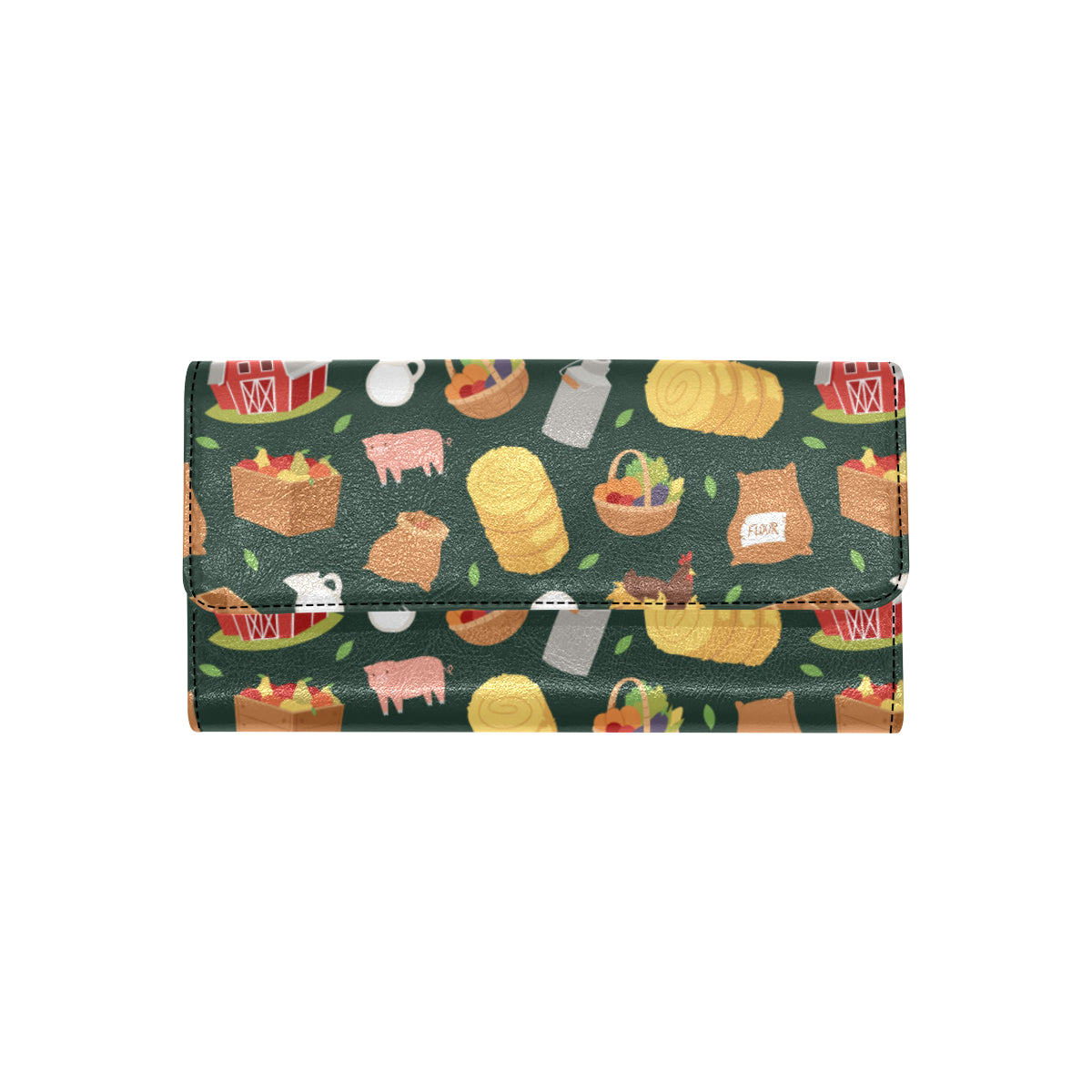Agricultural Farm Print Design 02 Women's Trifold Wallet