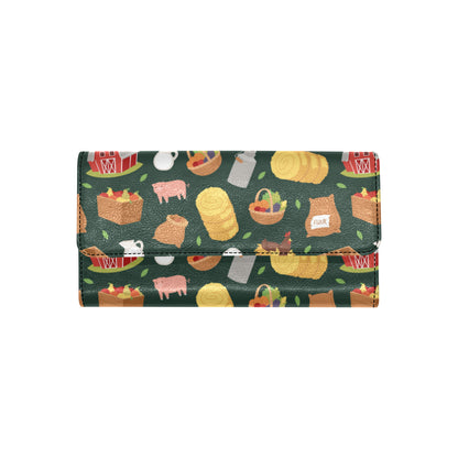 Agricultural Farm Print Design 02 Women's Trifold Wallet