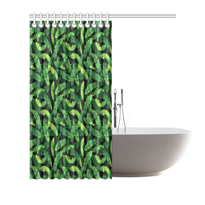 Banana Leaf Pattern Print Design 02 Shower Curtain