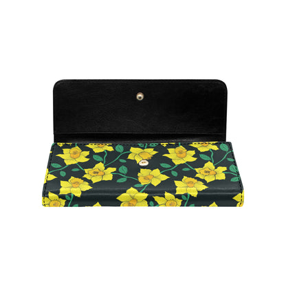 Daffodils Pattern Print Design DF03 Women's Trifold Wallet