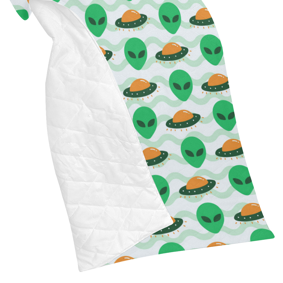 Alien UFO Pattern Print Design 04 Premium Quilt
