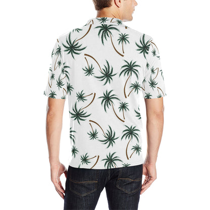 Palm Tree Pattern Print Design PT07 Men Polo Shirt