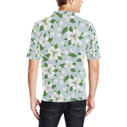 Apple blossom Pattern Print Design AB04 Men Polo Shirt