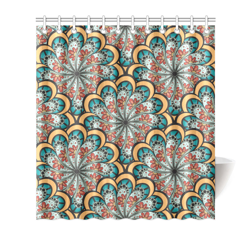 Mandala Pattern Print Design 01 Shower Curtain