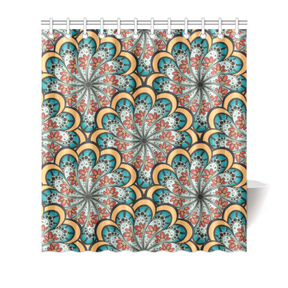 Mandala Pattern Print Design 01 Shower Curtain