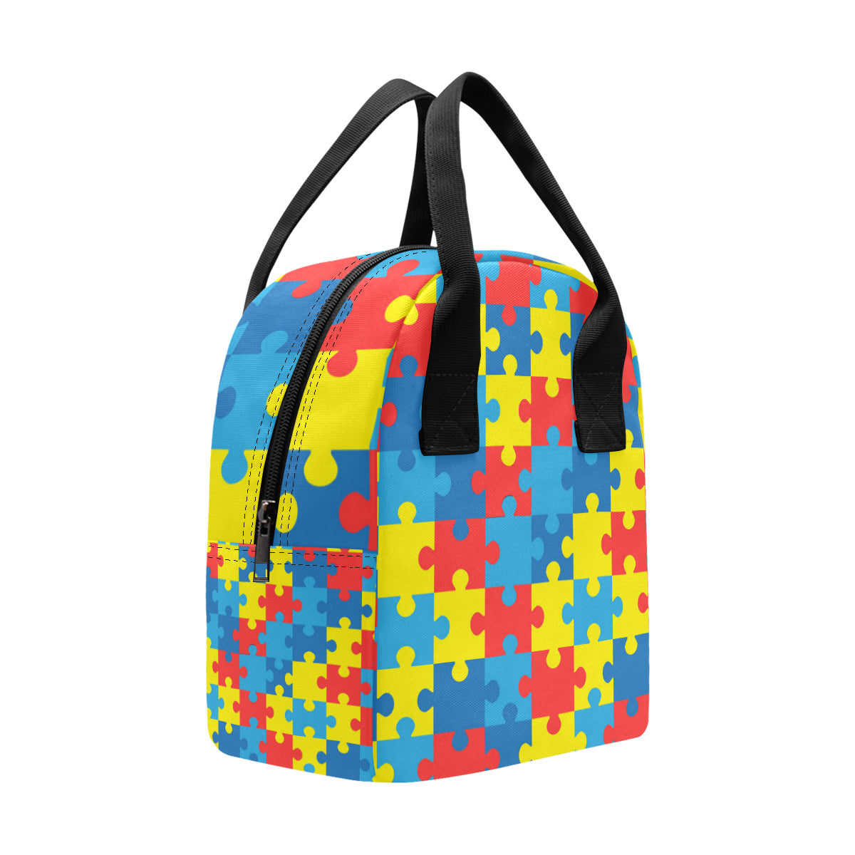 Autism Awareness Puzzles Design Print Insulated Lunch Bag