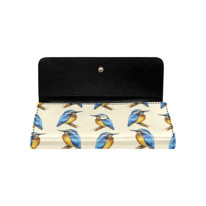 Kingfisher Pattern Print Design 01 Women's Trifold Wallet