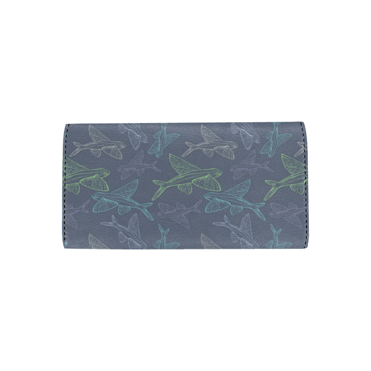 Flying Fish Pattern Print Design 02 Women's Trifold Wallet
