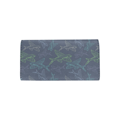 Flying Fish Pattern Print Design 02 Women's Trifold Wallet