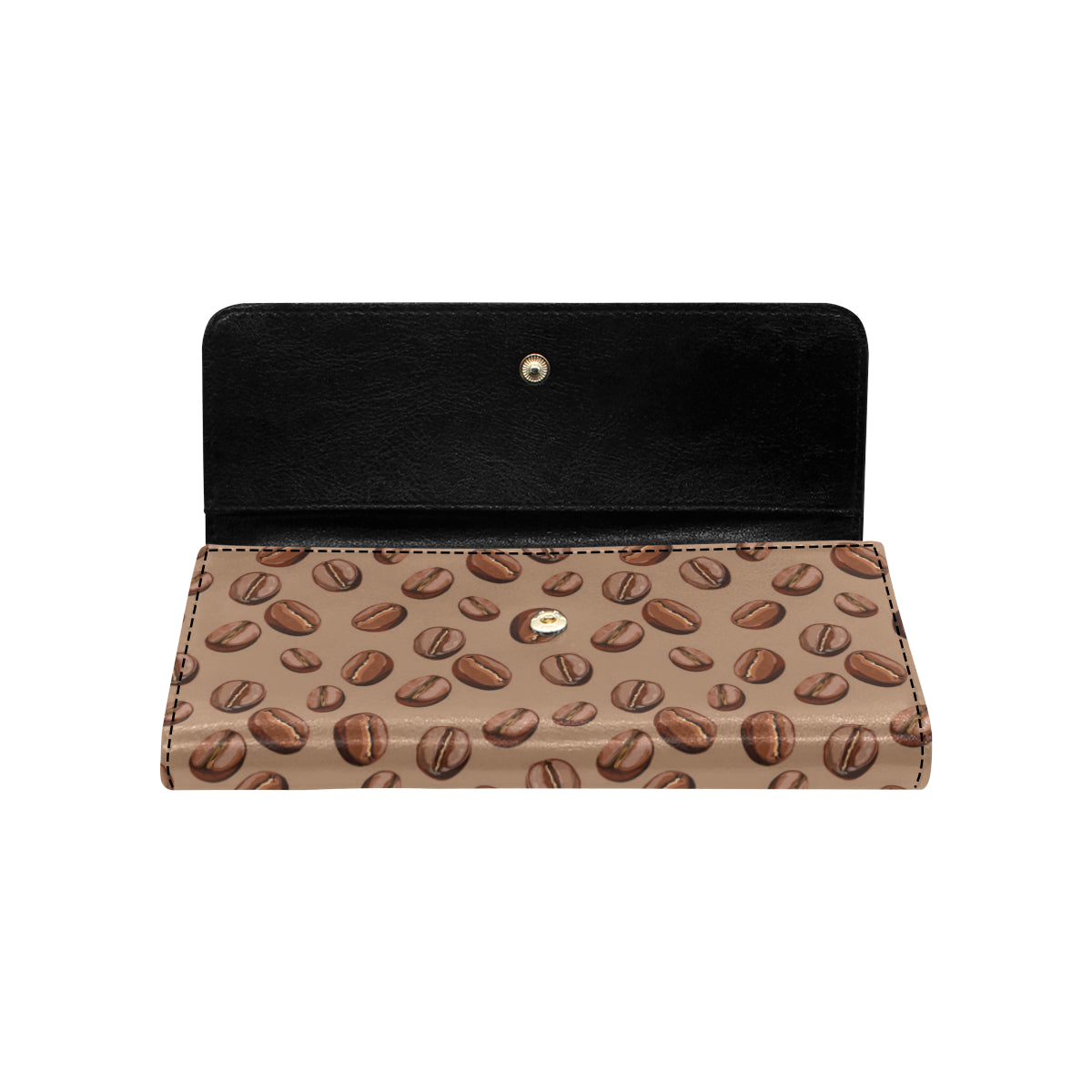 Coffee Pattern Print Design 07 Women's Trifold Wallet