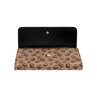 Coffee Pattern Print Design 07 Women's Trifold Wallet