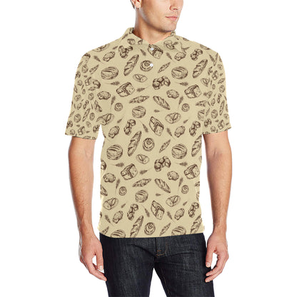 Bread Pattern Print Design 04 Men Polo Shirt