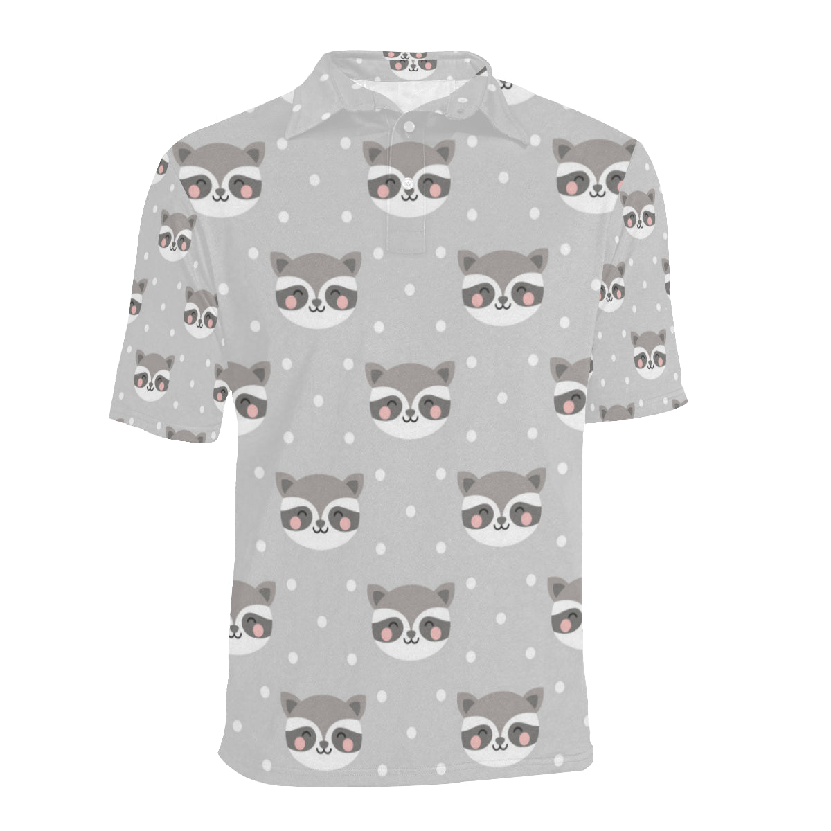 Raccoon Pattern Print Design A04 Men Polo Shirt