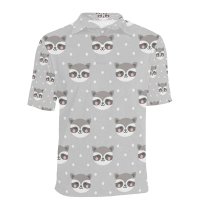 Raccoon Pattern Print Design A04 Men Polo Shirt
