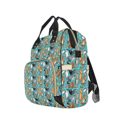 Ferret Pattern Print Design 03 Diaper Bag Backpack