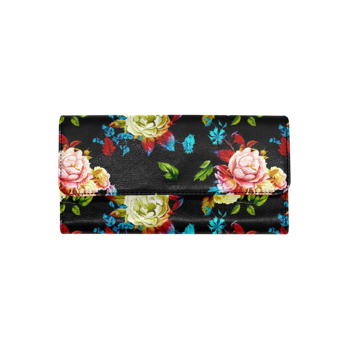 Peony Pattern Print Design PE07 Women's Trifold Wallet