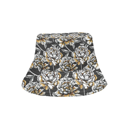 Peony Pattern Print Design PE06 Unisex Bucket Hat