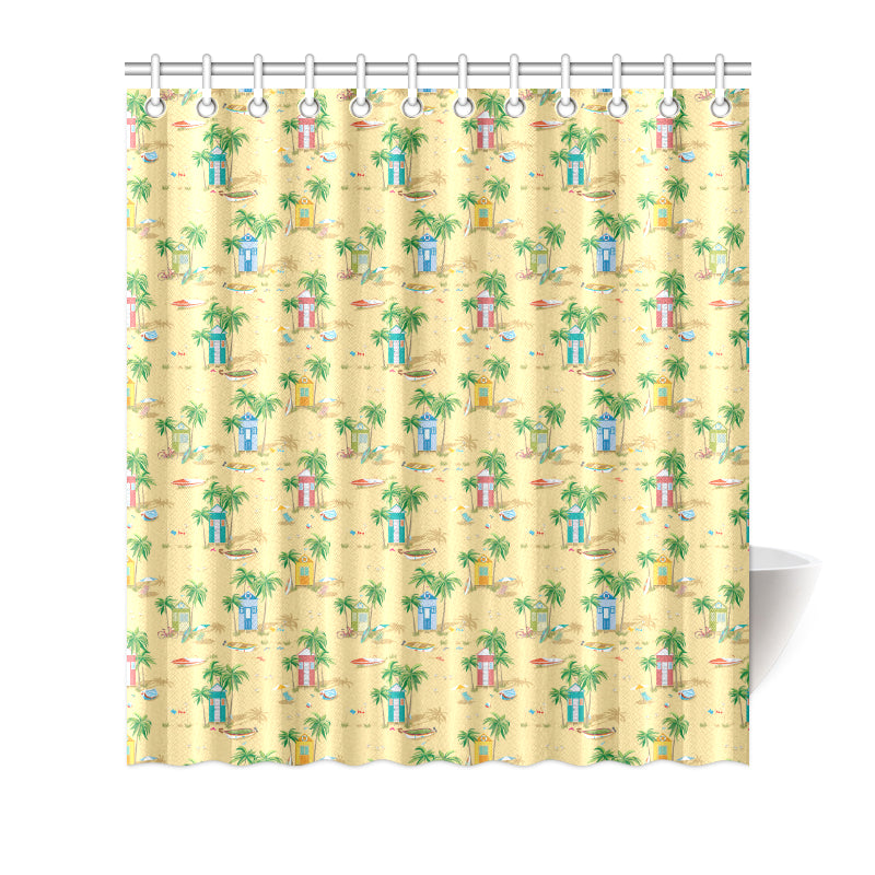 Beach Themed Pattern Print Design 01 Shower Curtain