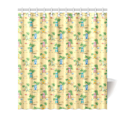 Beach Themed Pattern Print Design 01 Shower Curtain