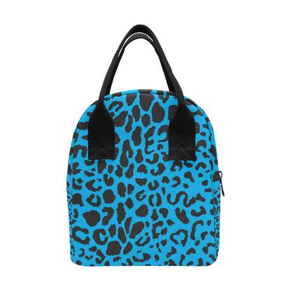 Cheetah Blue Print Pattern Insulated Lunch Bag