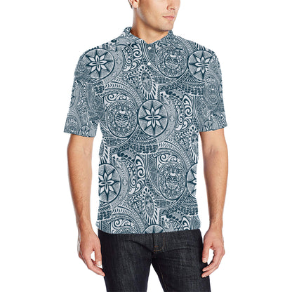 Polynesian Pattern Print Design A03 Men Polo Shirt