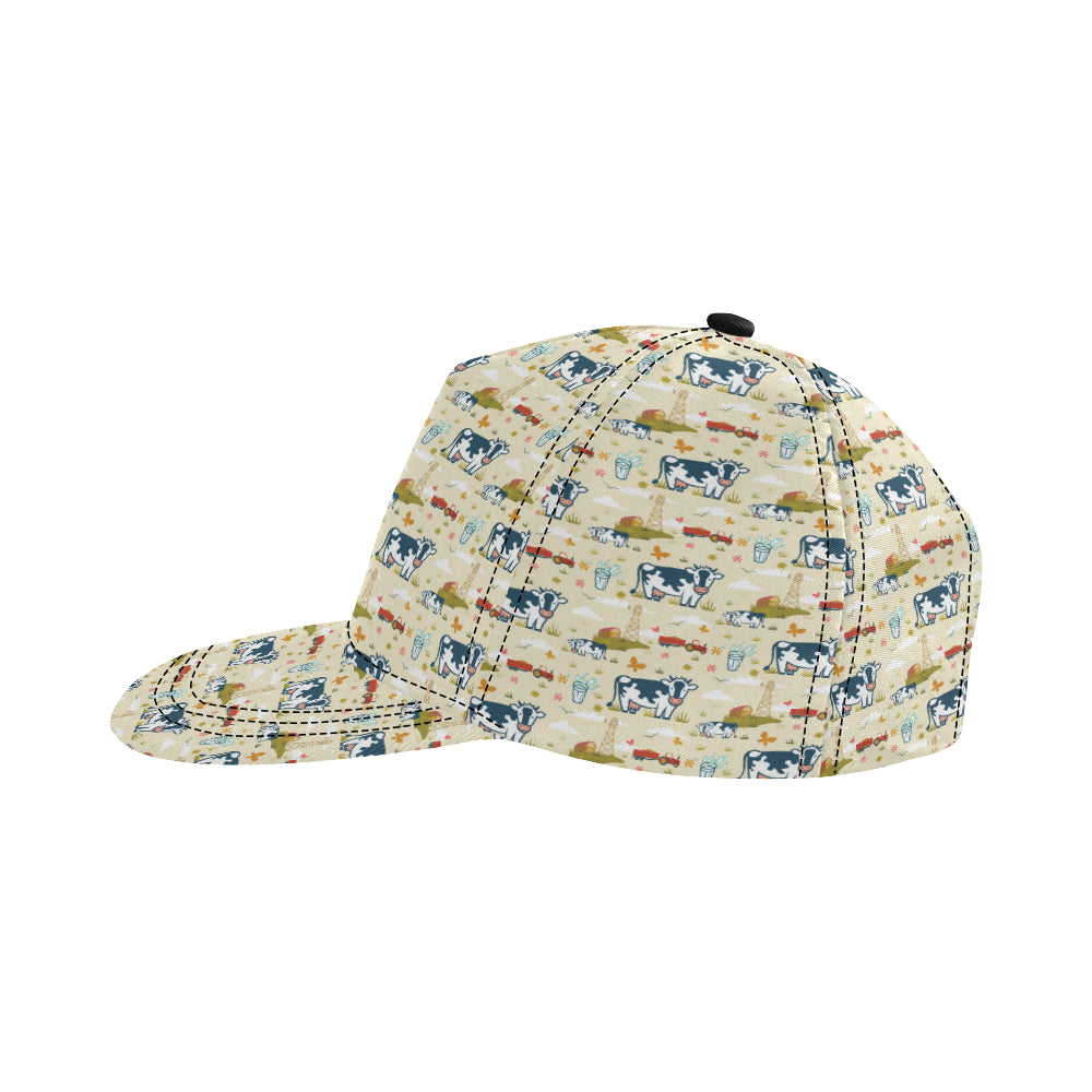 Cow Farm Design Print Snapback Cap
