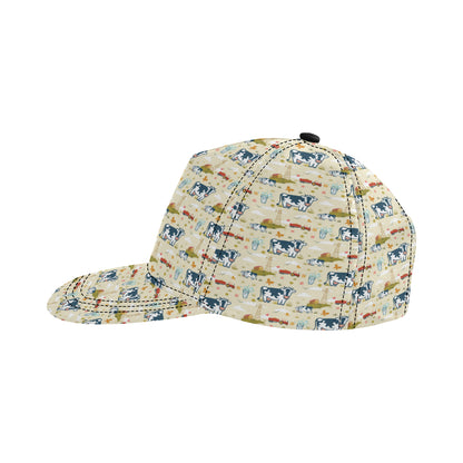 Cow Farm Design Print Snapback Cap