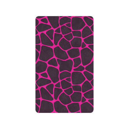 Giraffe Pink Background Texture Print Rubber Doormat