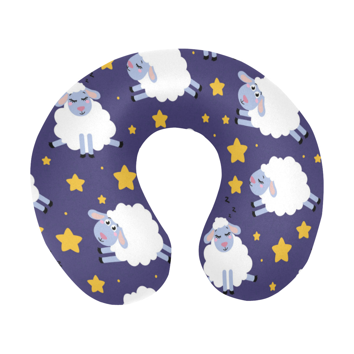Sheep Pattern Print Design 03 U-Shaped Travel Neck Pillow