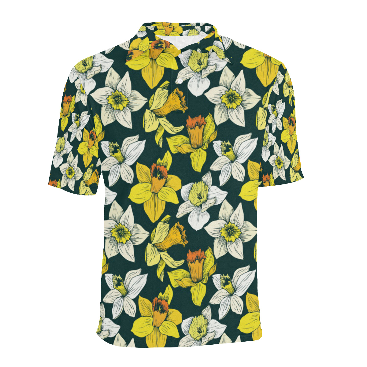 Daffodils Pattern Print Design DF02 Men Polo Shirt