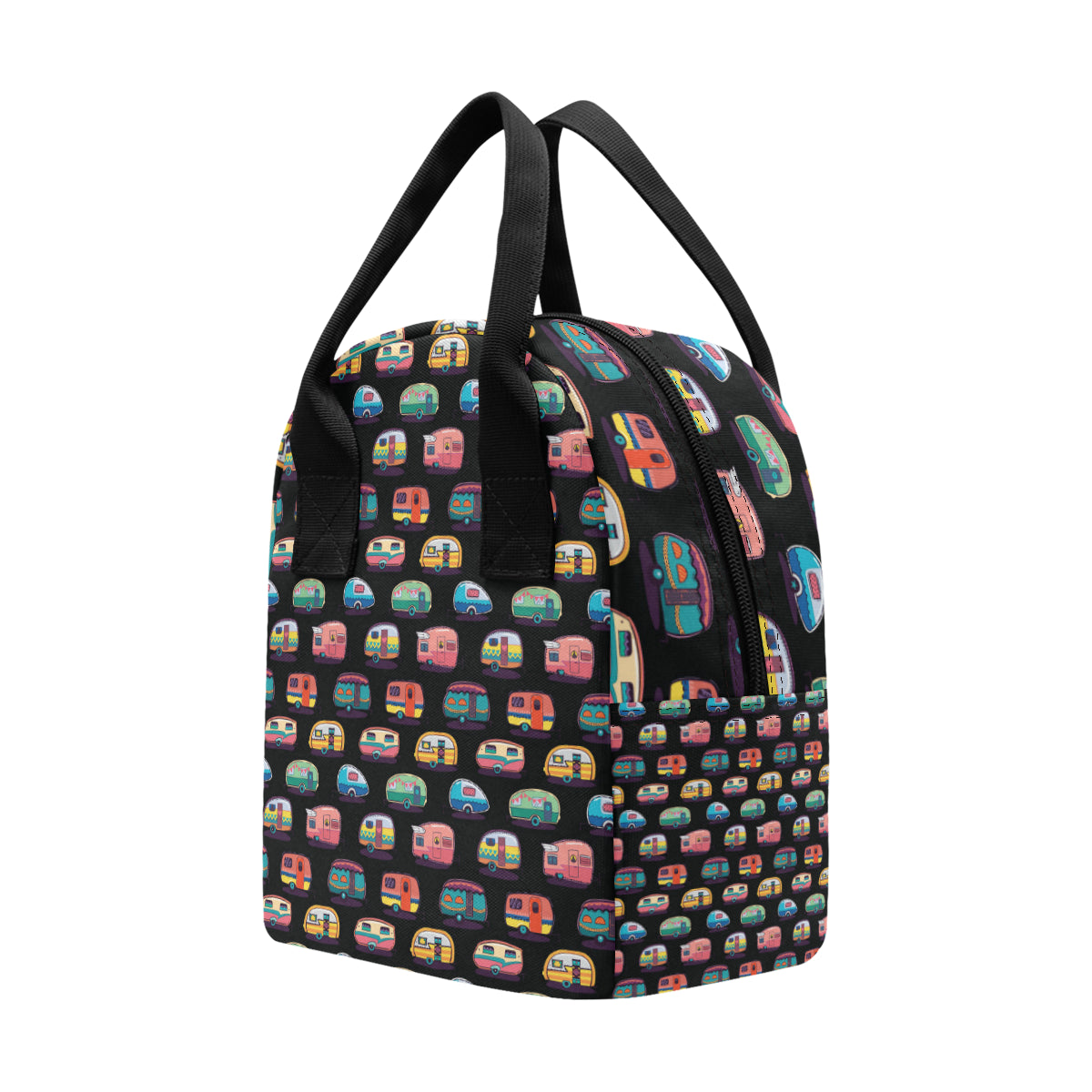 Camper Camping Pattern Insulated Lunch Bag