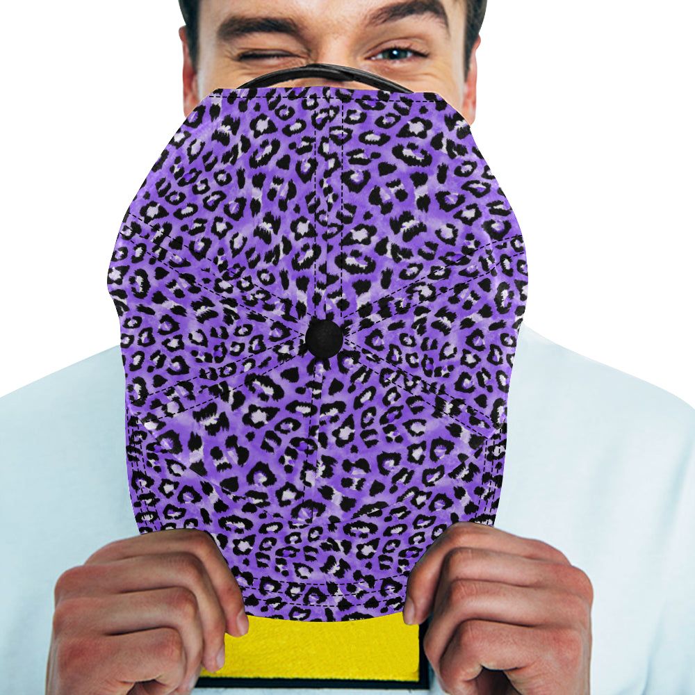 Leopard Purple Skin Print Snapback Cap
