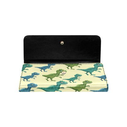 T Rex Pattern Print Design A04 Women's Trifold Wallet