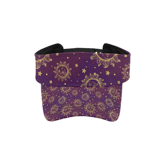 Sun Moon Star Design Themed Print Unisex Sun Visor