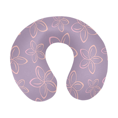 Plumeria Pattern Print Design A01 U-Shaped Travel Neck Pillow