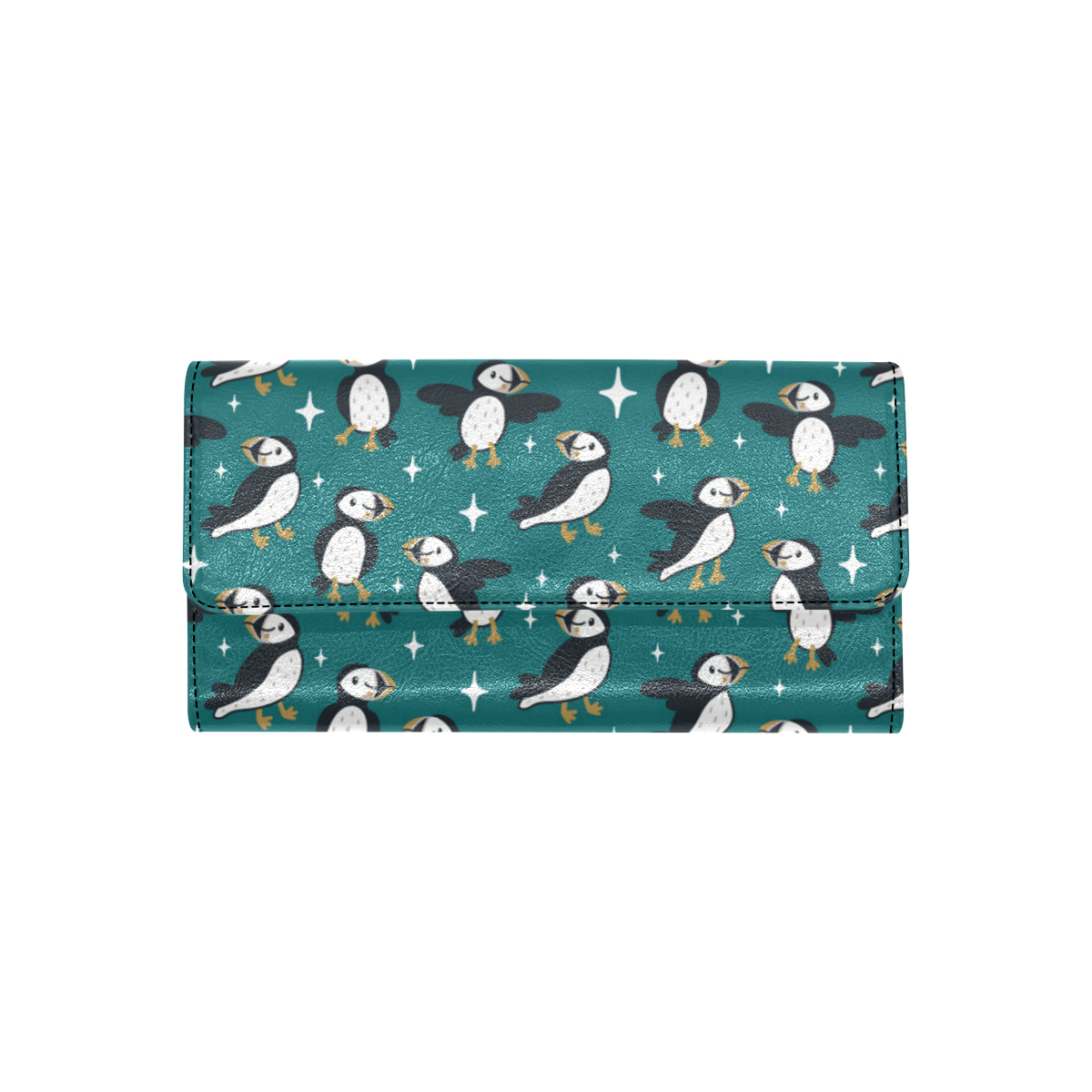 Puffin Pattern Print Design A05 Women's Trifold Wallet